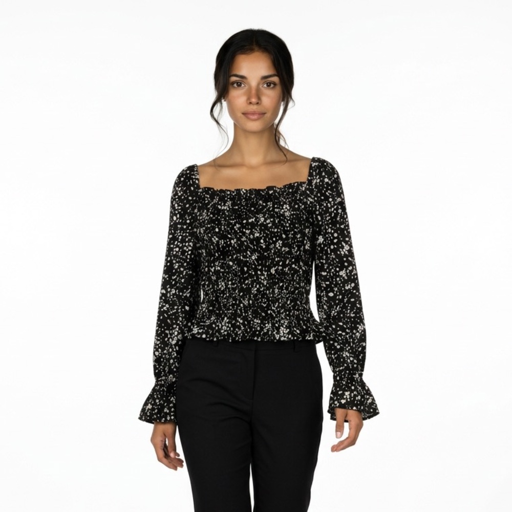 A New Day Women's Puff Long Sleeve Blouse - Size Medium. LTOP656
